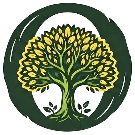 Overton Outdoor Services emblem — oak tree in a hand-drawn ring